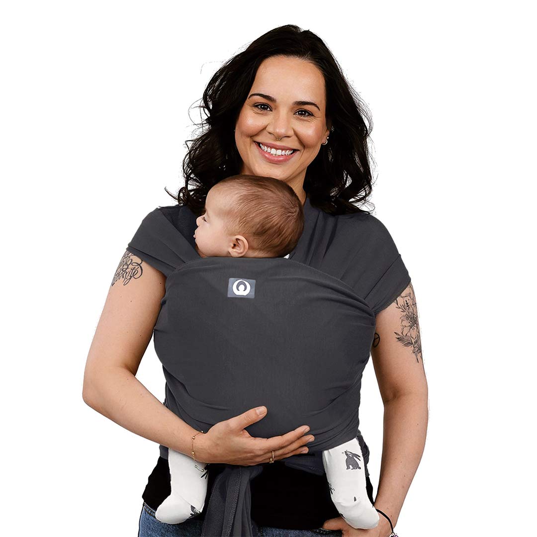 Gaia Stretchy Baby Wrap Carrier - Organic Cotton - Graphite-Baby Carriers- | Natural Baby Shower