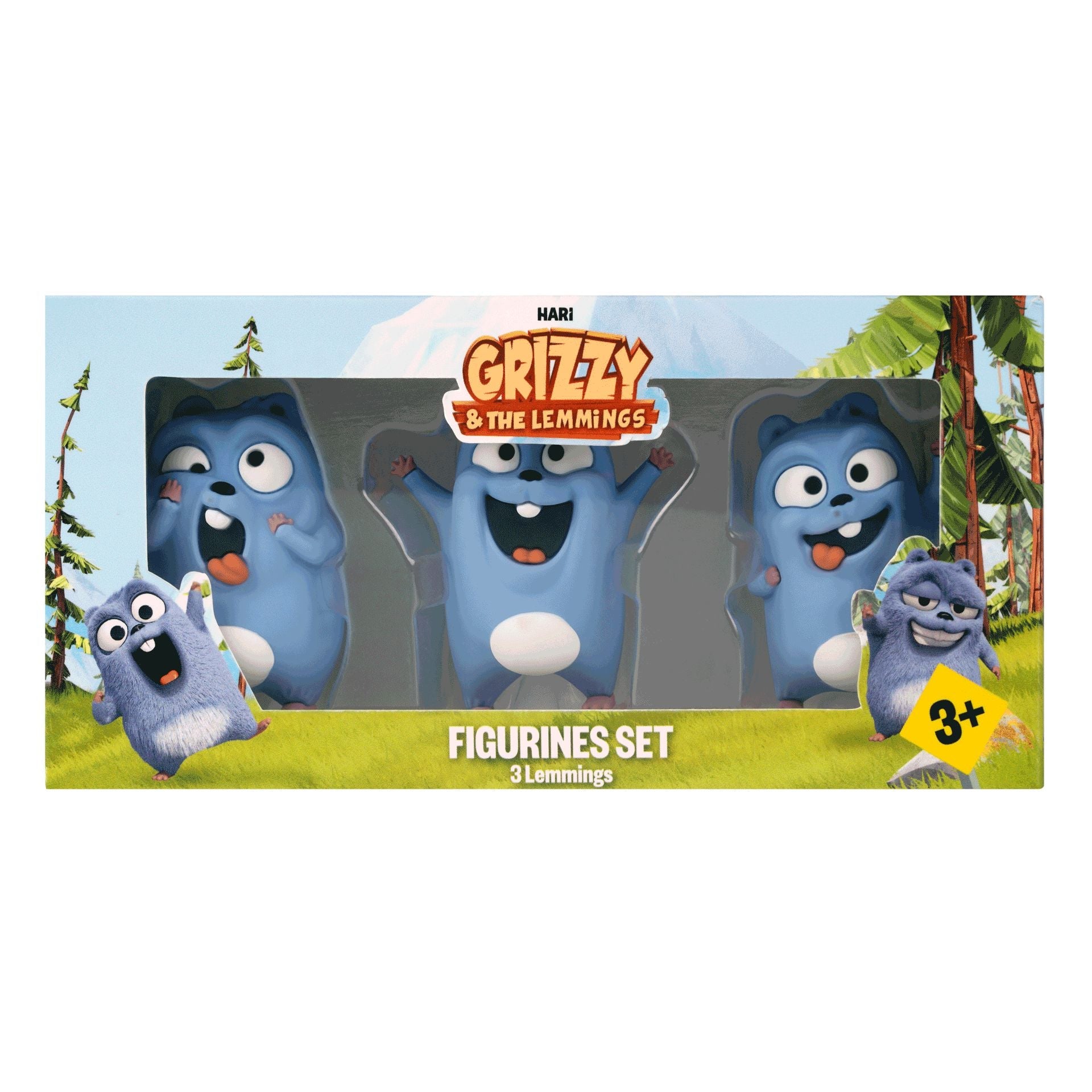 Grizzy and the Lemmings - 3 Piece Leming Figure Toy