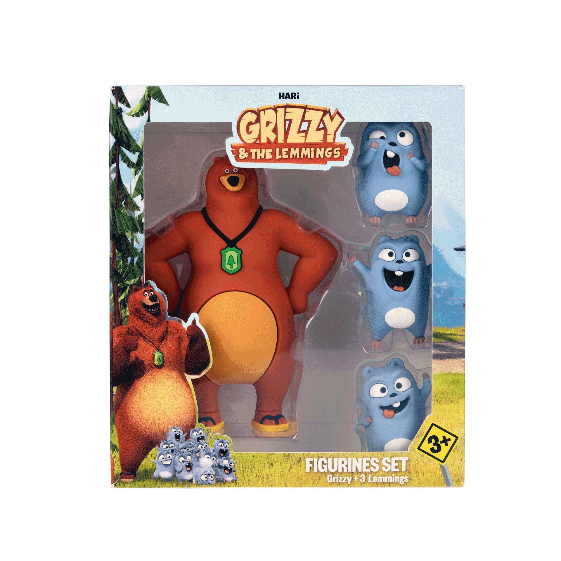 Grizzy and the Lemmings - 4 Piece Figure Toy Set