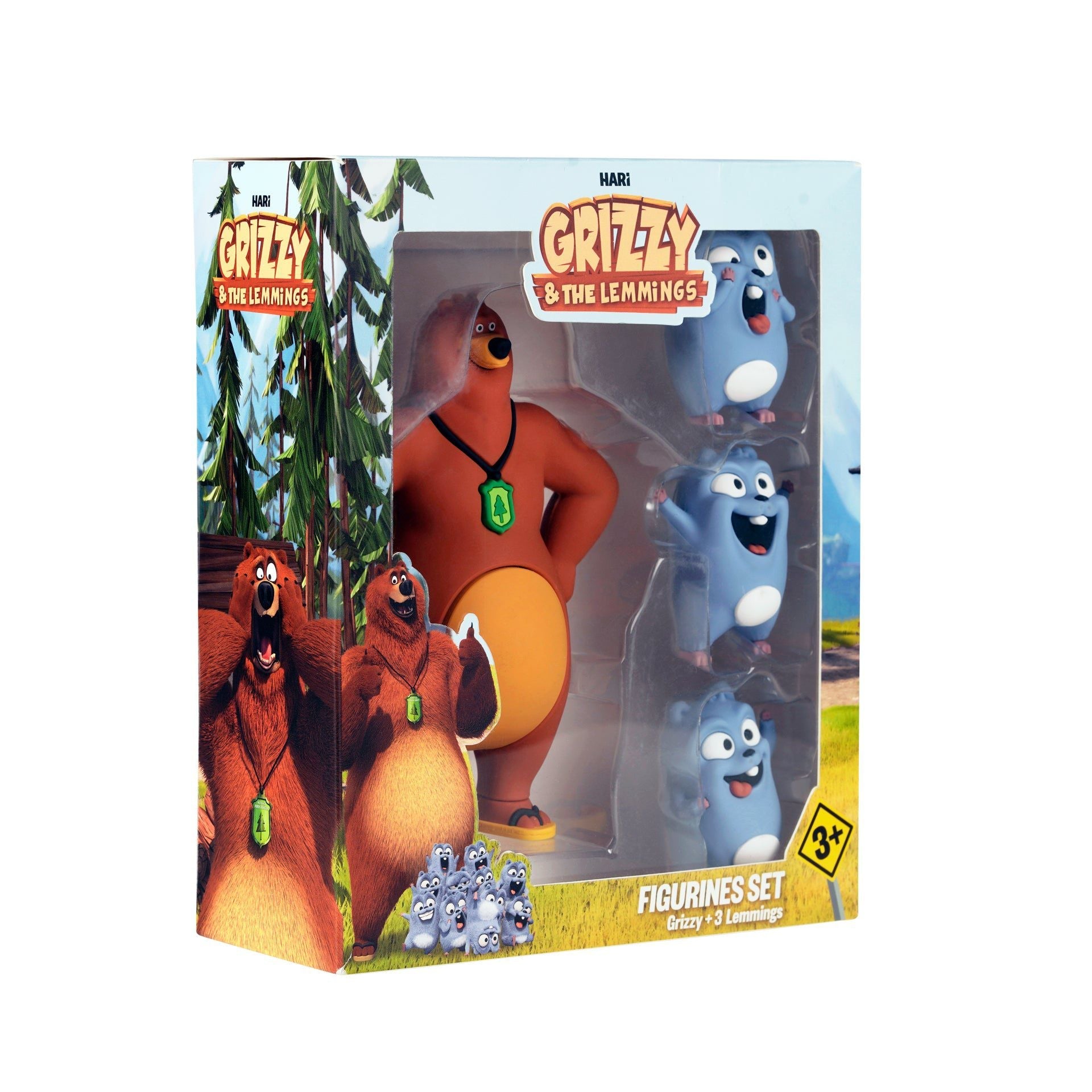 Grizzy and the Lemmings - 4 Piece Figure Toy Set