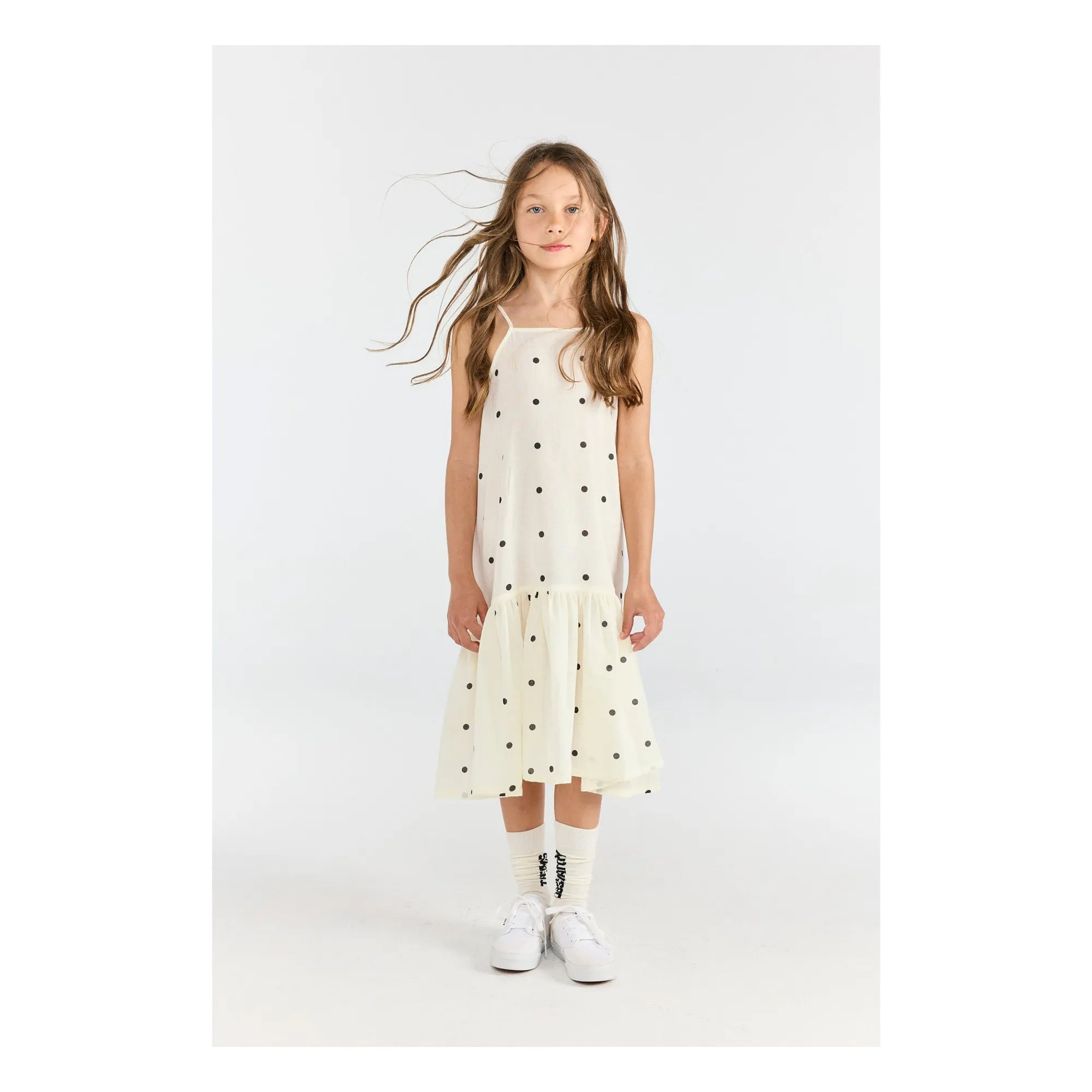 The Animals Observatory - Polka Dot Patterned Hummingbird Dress | White