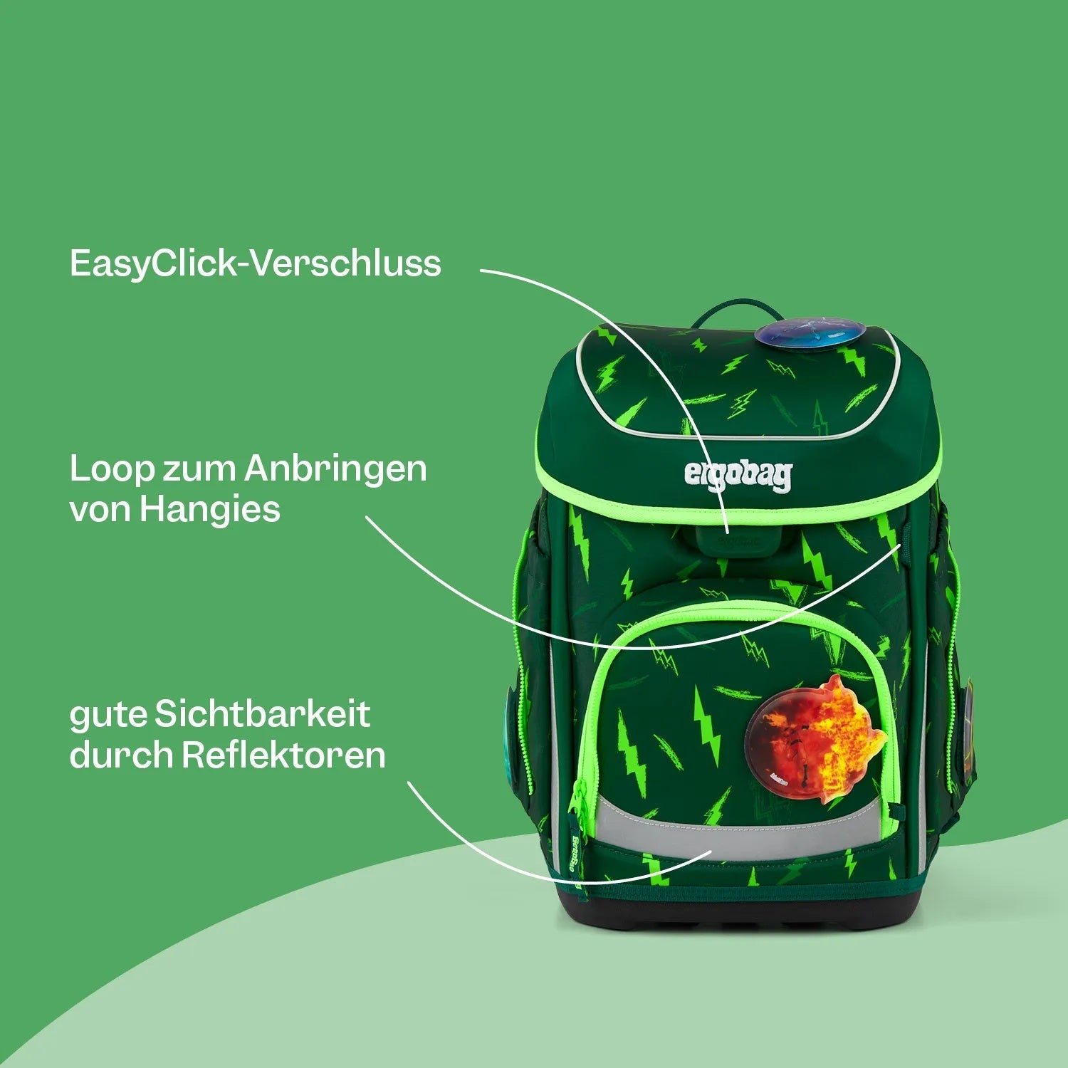 Ergobag - Cubo Okul Çantası Seti Firebear Dragon