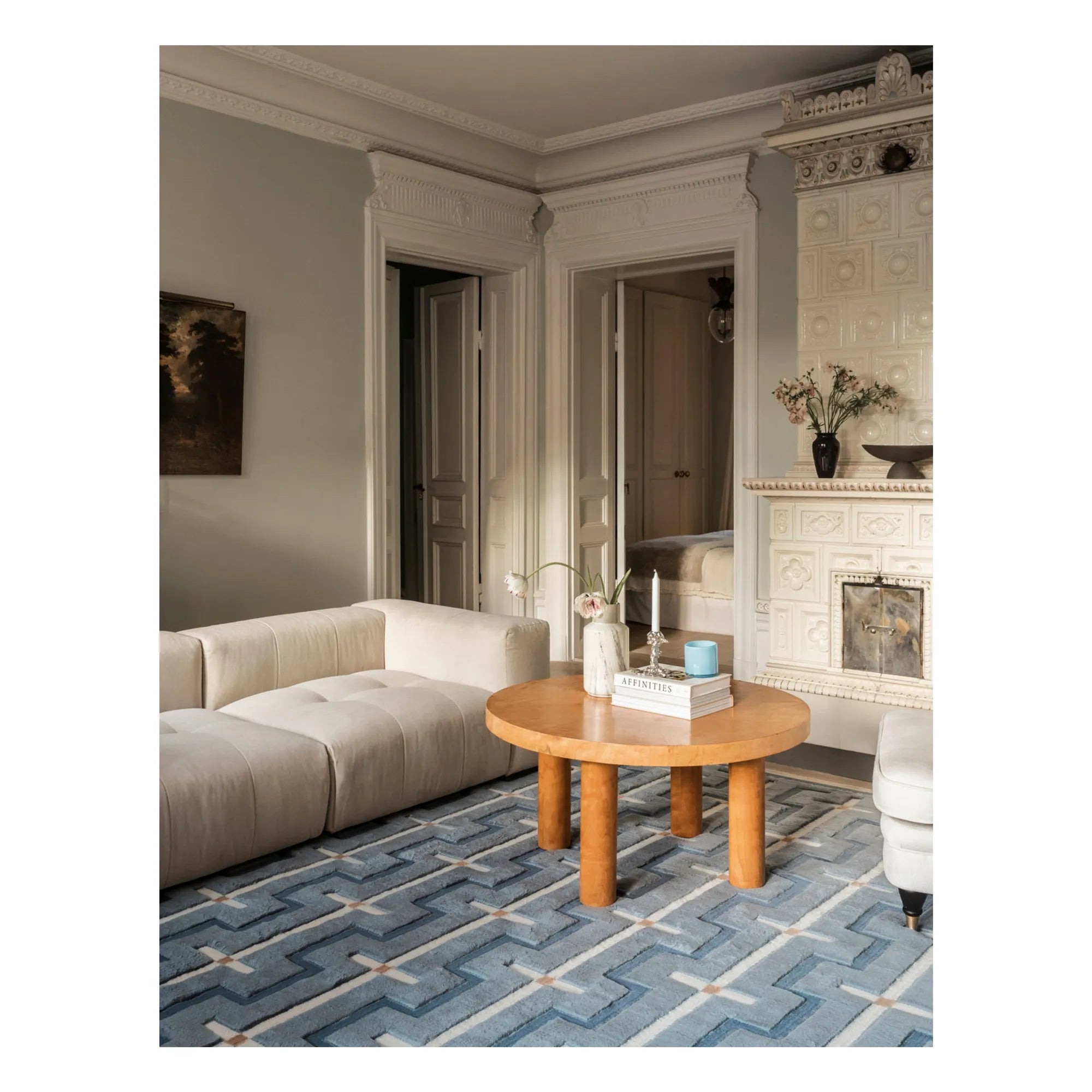 Layered - Johanna wool rug | Light Blue