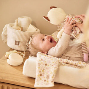 Jollein Changing Table Basket Cloudy Rib - Oatmeal-Changing Baskets-Oatmeal- | Natural Baby Shower