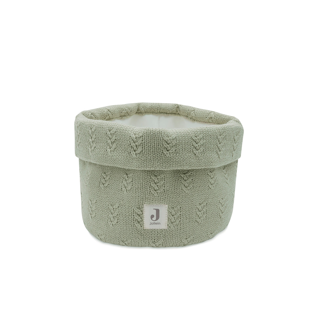 Jollein Changing Table/Storage Basket - Grain Knit Olive Green-Changing Baskets-Grain Knit Olive Green- | Natural Baby Shower