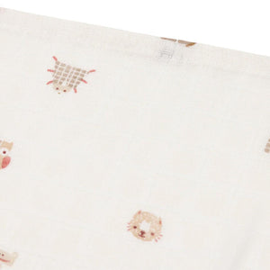 Jollein 3 Pack Muslin Cloth 70x70cm - Animal Friends-Muslin Squares-Animal Friends- | Natural Baby Shower