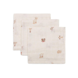 Jollein Mouth Cloth Muslin 3 Pack - Animal Friends-Muslin Squares-Animal Friends- | Natural Baby Shower