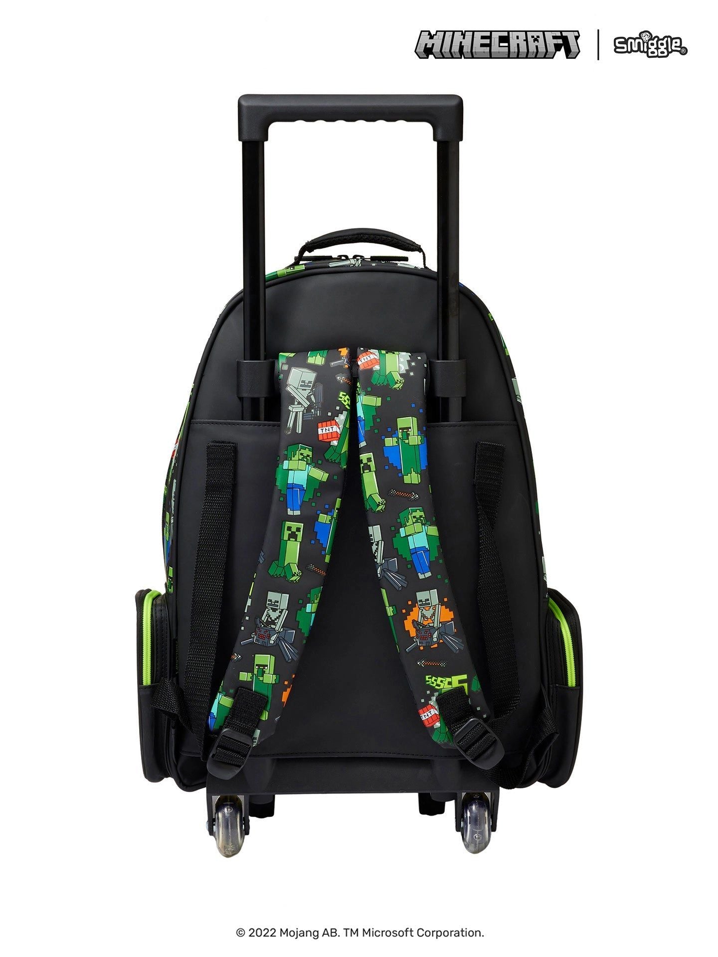 Smiggle - Minecraft Çekçekli Işıklı Tekerlekli Çanta-Dinossi