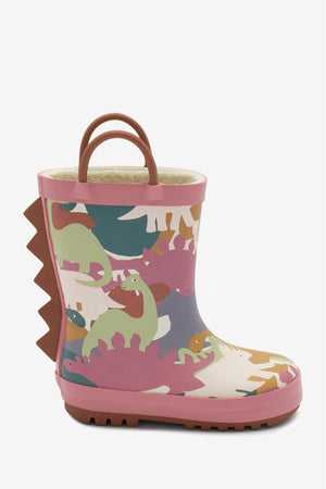 KidyLove - Dinosaur Patterned Children's Winter and Rain Boots with Handles - 29 