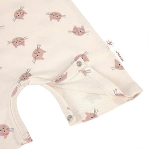 Lassig Playsuit GOTS - Cat Nature - Beige-Bodysuits-Cat Nature - Beige-3-6m | Natural Baby Shower