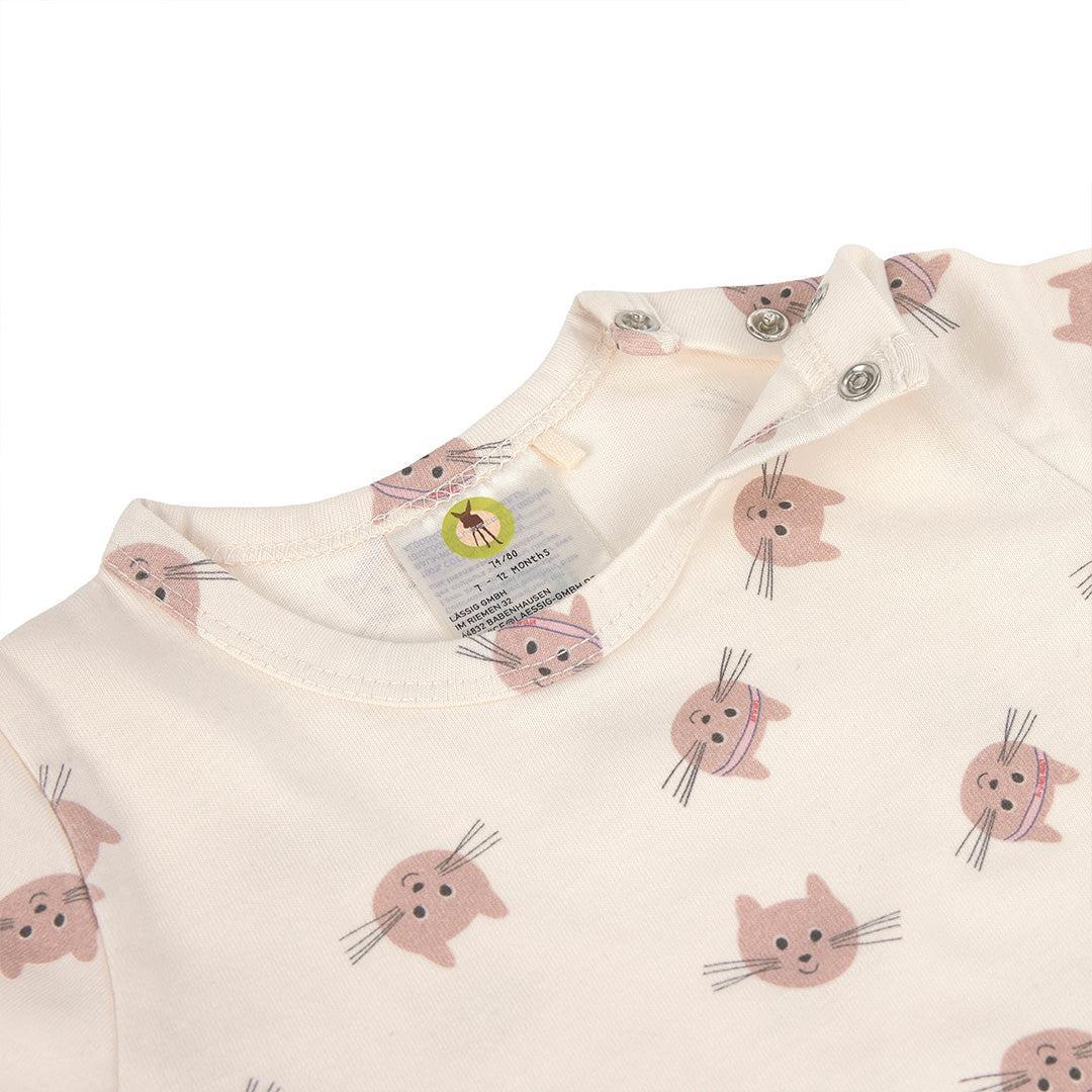 Lassig Playsuit GOTS - Cat Nature - Beige-Bodysuits-Cat Nature - Beige-3-6m | Natural Baby Shower