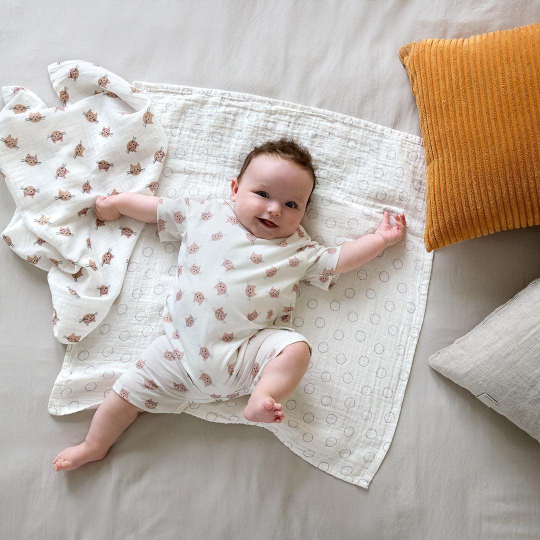 Lassig Playsuit GOTS - Cat Nature - Beige-Bodysuits-Cat Nature - Beige-3-6m | Natural Baby Shower