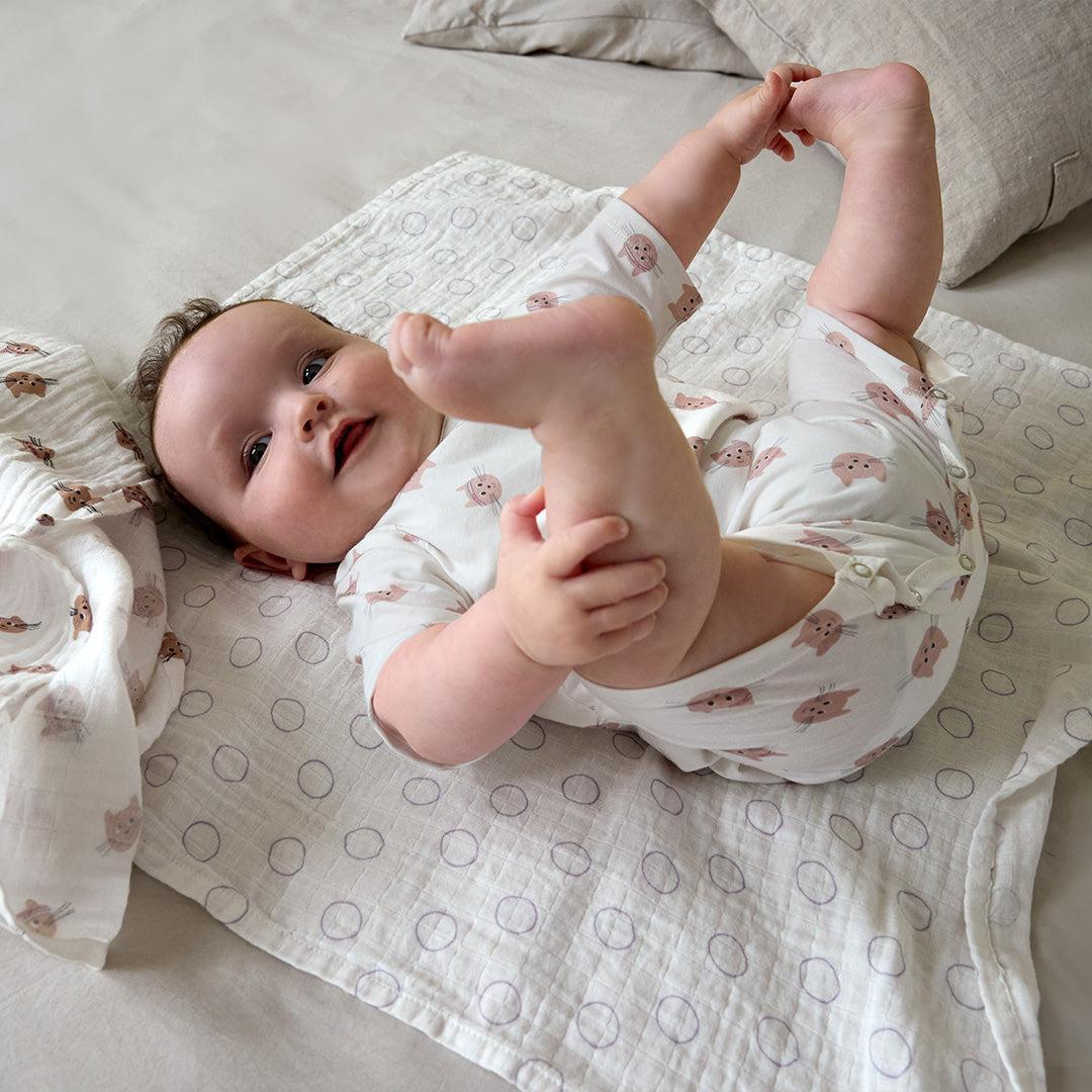 Lassig Playsuit GOTS - Cat Nature - Beige-Bodysuits-Cat Nature - Beige-3-6m | Natural Baby Shower