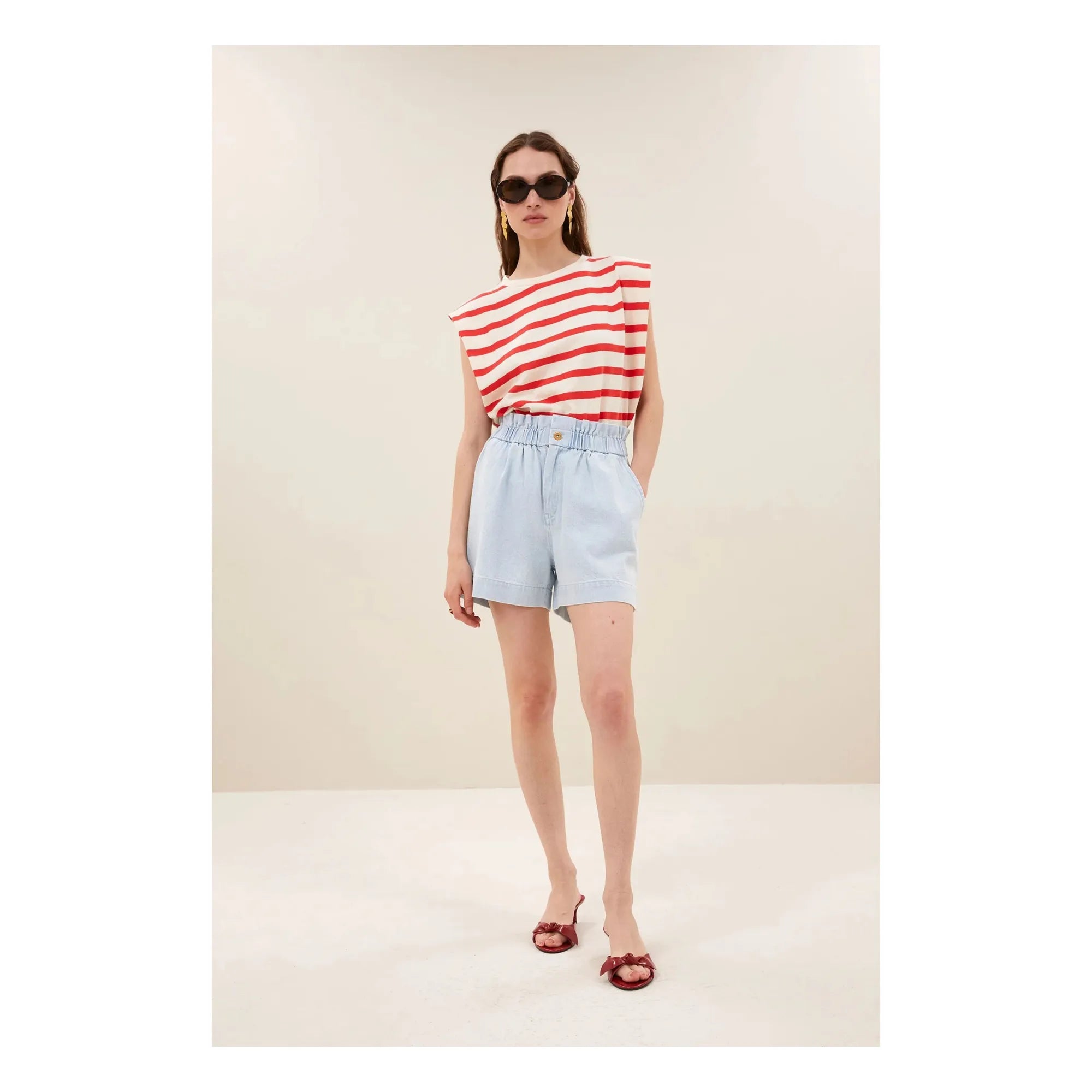 By Bar - Leon Cotton Shorts | Denim Blue