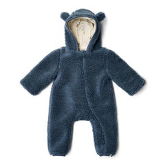 Little Dutch Teddy One-Piece Suit - Stone Blue-Bodysuits-Stone Blue-3-6m | Natural Baby Shower