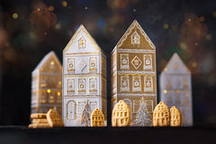 M&S Food Light-Up Gold Hazelnut Cookie House
