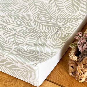 Mama Shack Anti Roll Changing Mat - Linear Leaf / Sage-Changing Mats- | Natural Baby Shower
