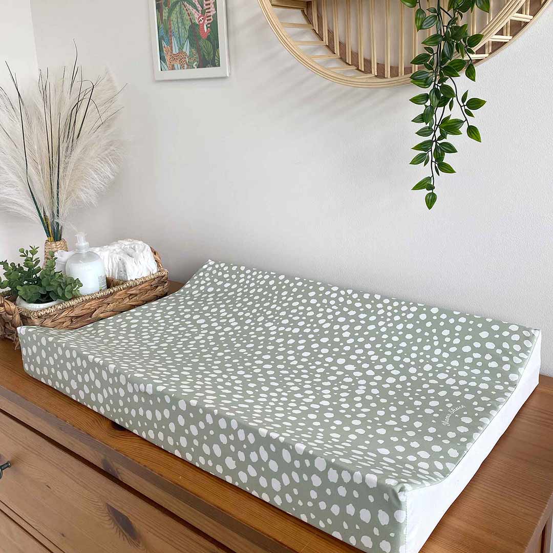 Mama Shack Anti Roll Changing Mat - Sage Spotty-Changing Mats- | Natural Baby Shower