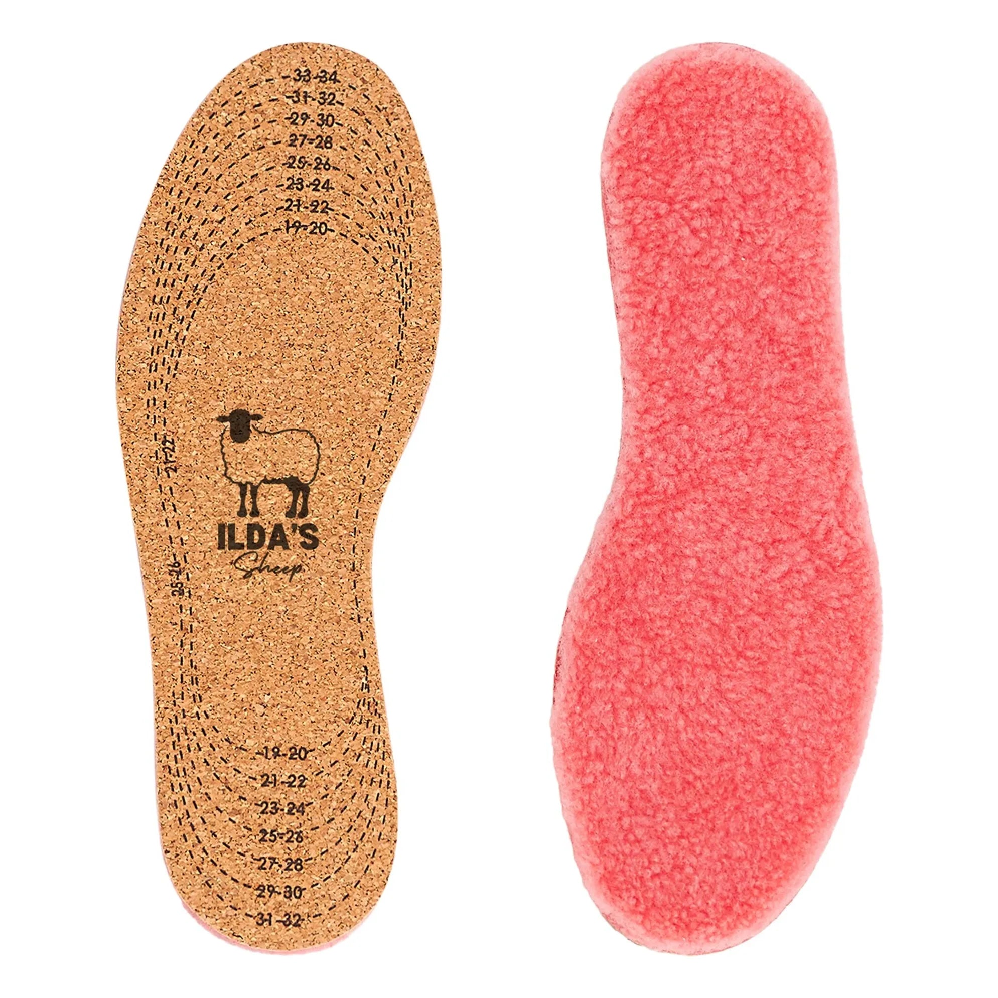 ILDA'S sheep - Merino Wool and Cork Soles | Pink