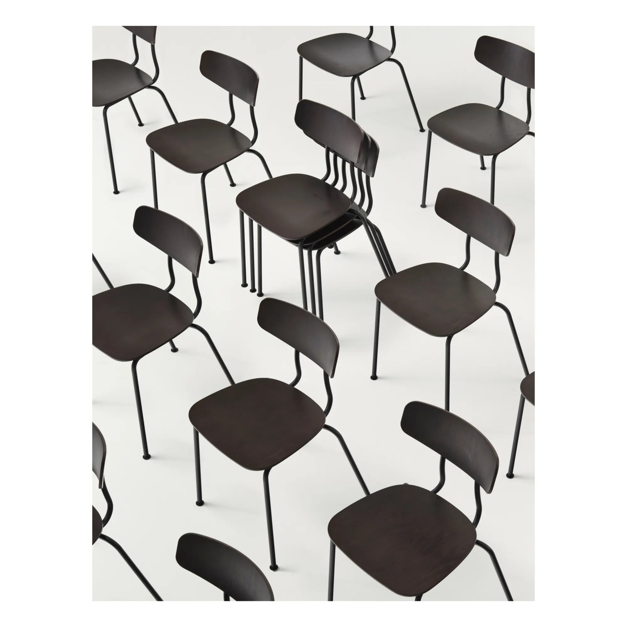 Vitra - Moca Sandalye - Krom Kaplama Taban - Jasper Morrison | Koyu Meşe