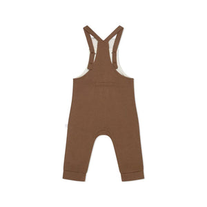 MORI Bear Face Dungarees - Brown-Dungarees- | Natural Baby Shower