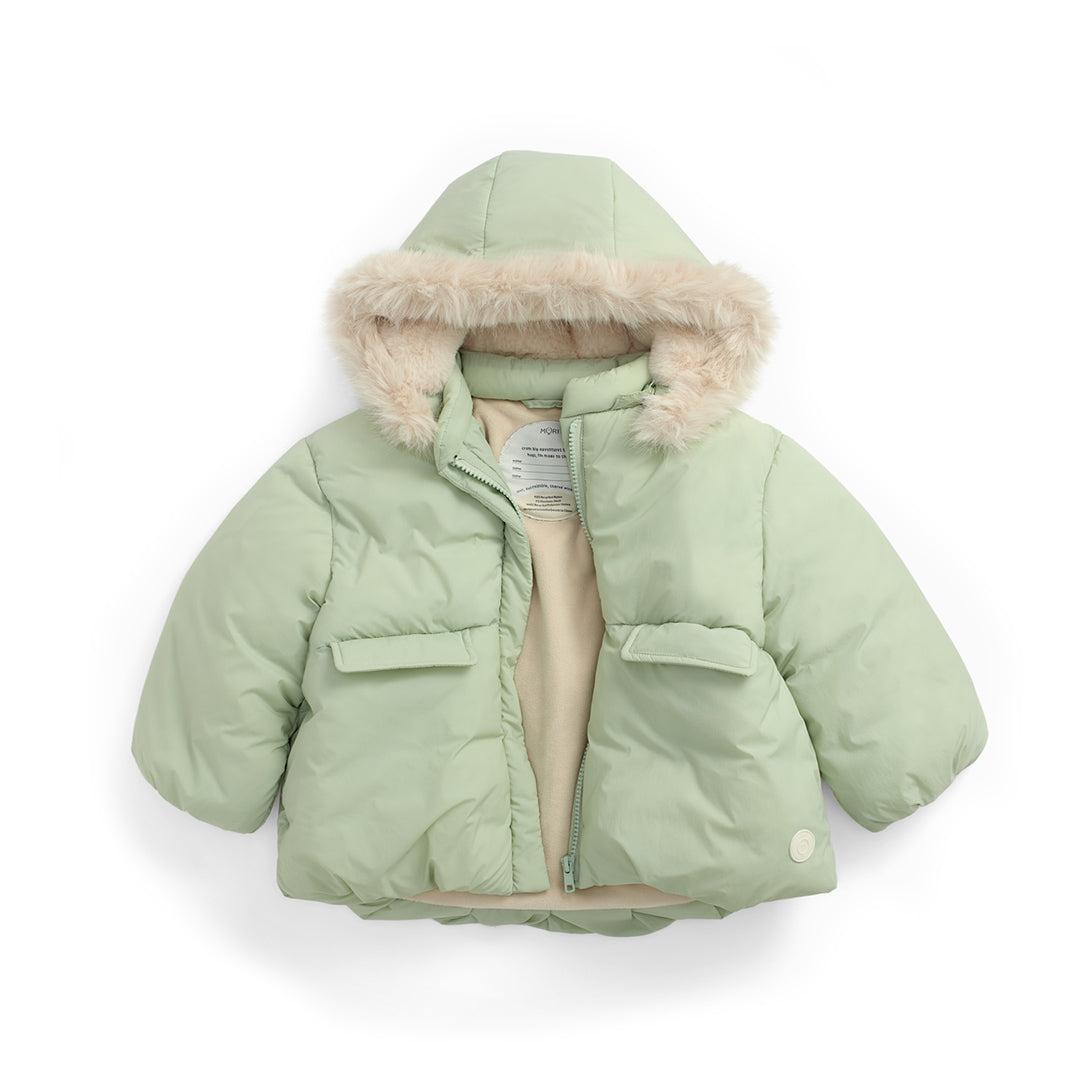 MORI Padded Coat & Detachable Hood - Sage-Coats-Sage-6-9m | Natural Baby Shower