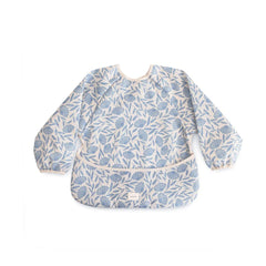 Mushie Long Sleeve Bib - Blue Flowers-Bibs-Blue Flowers-0m+ | Natural Baby Shower