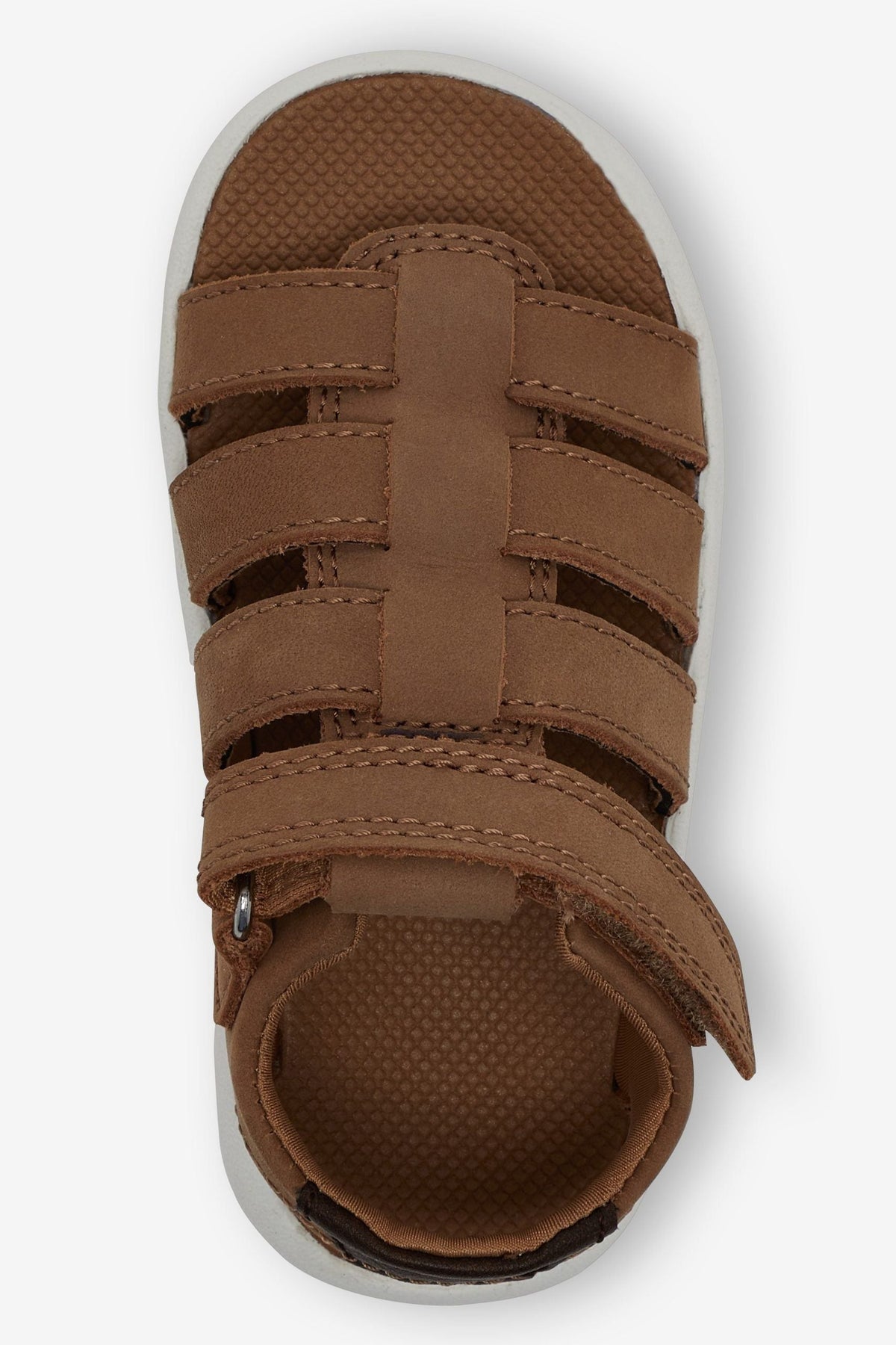 Next - Kids Lightweight Genuine Leather Fisherman Brown Sandals - 28
