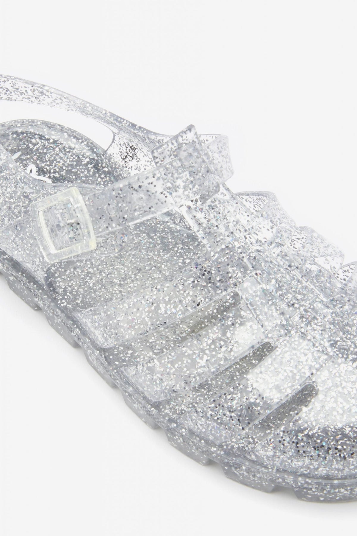 Next - Kids Jelly Glitter Silver Sandals - 25.5