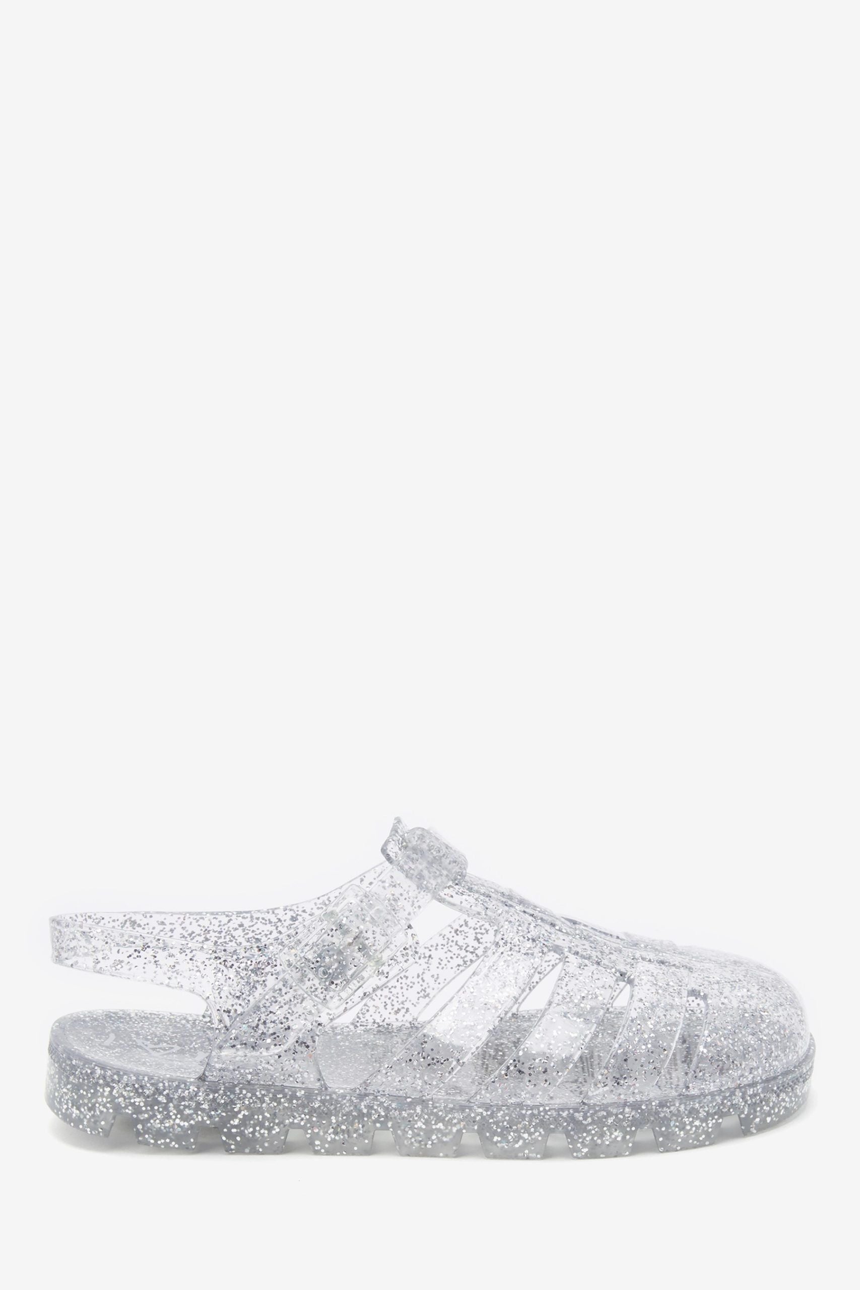 Next - Kids Jelly Glitter Silver Sandals - 25.5