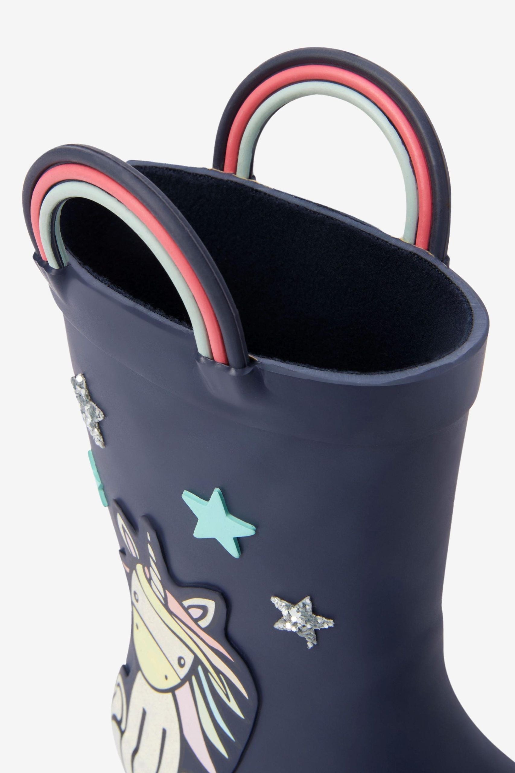 Next - Navy Blue Unicorn Girl Winter and Rain Boots - 30.5 