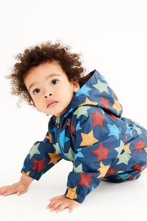 Next - Polar Lined Star Patterned Children's Raincoat - 2-3 Years 