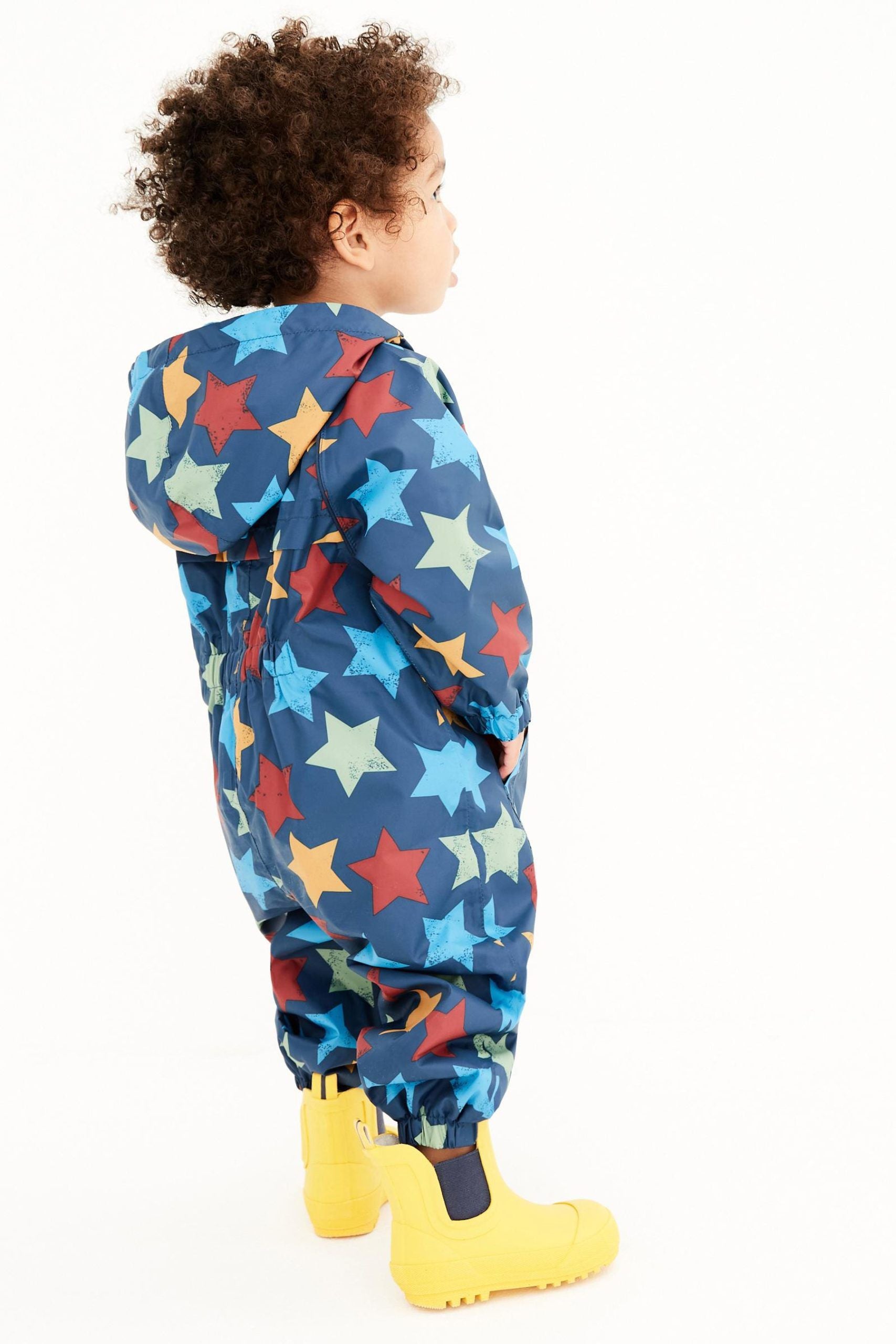 Next - Polar Lined Star Patterned Children's Raincoat - 2-3 Years 