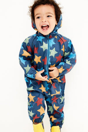 Next - Polar Lined Star Patterned Children's Raincoat - 5-6 Years 