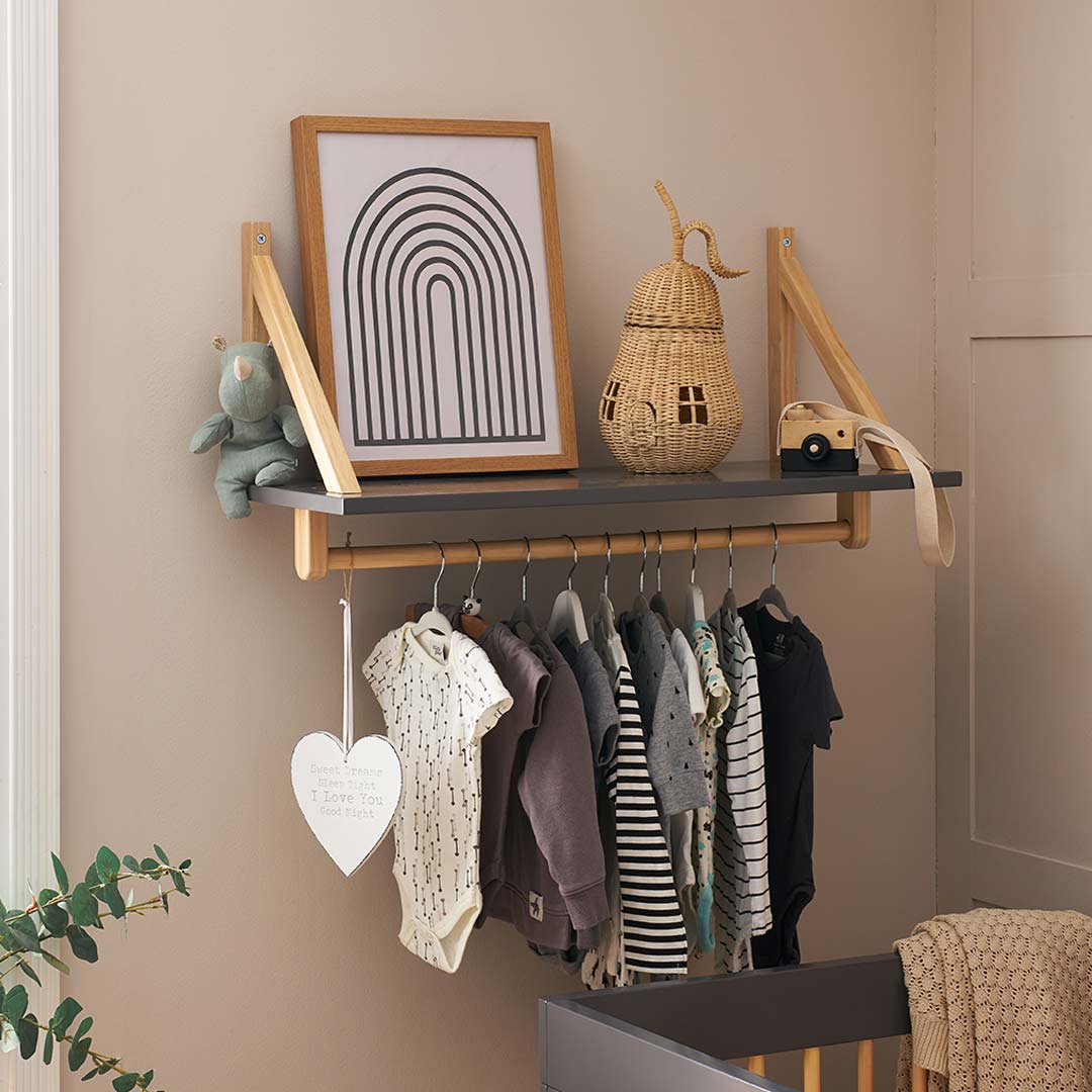 Obaby Maya Shelf - Slate + Natural-Shelves- | Natural Baby Shower
