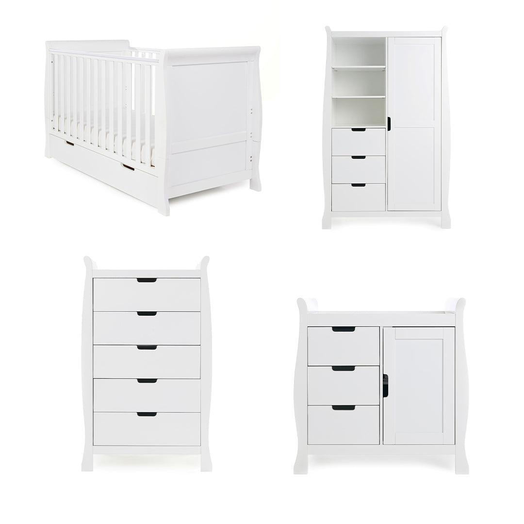 Obaby Stamford Classic 4 Piece Room Set - White-Nursery Sets- | Natural Baby Shower