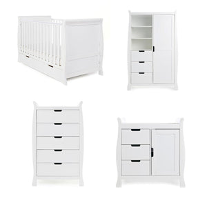 Obaby Stamford Classic 4 Piece Room Set - White-Nursery Sets- | Natural Baby Shower