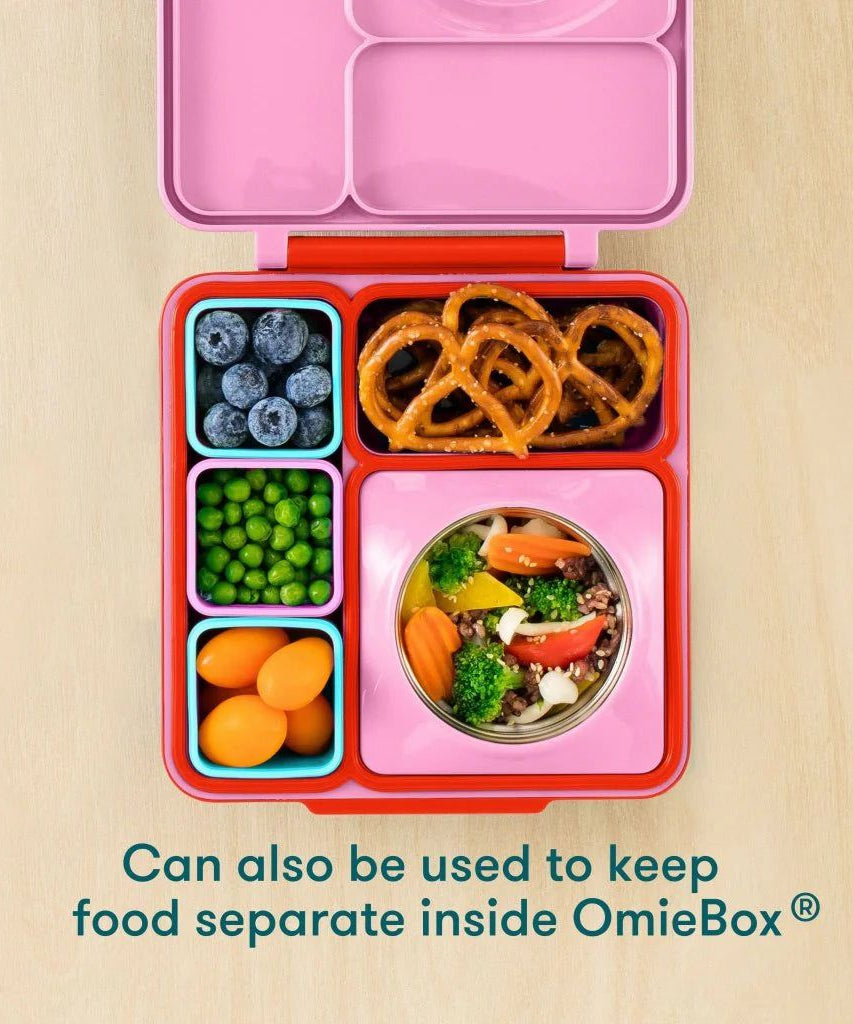 OmieBox Bento Box Inner Compartment Containers 2pcs Red and Yellow