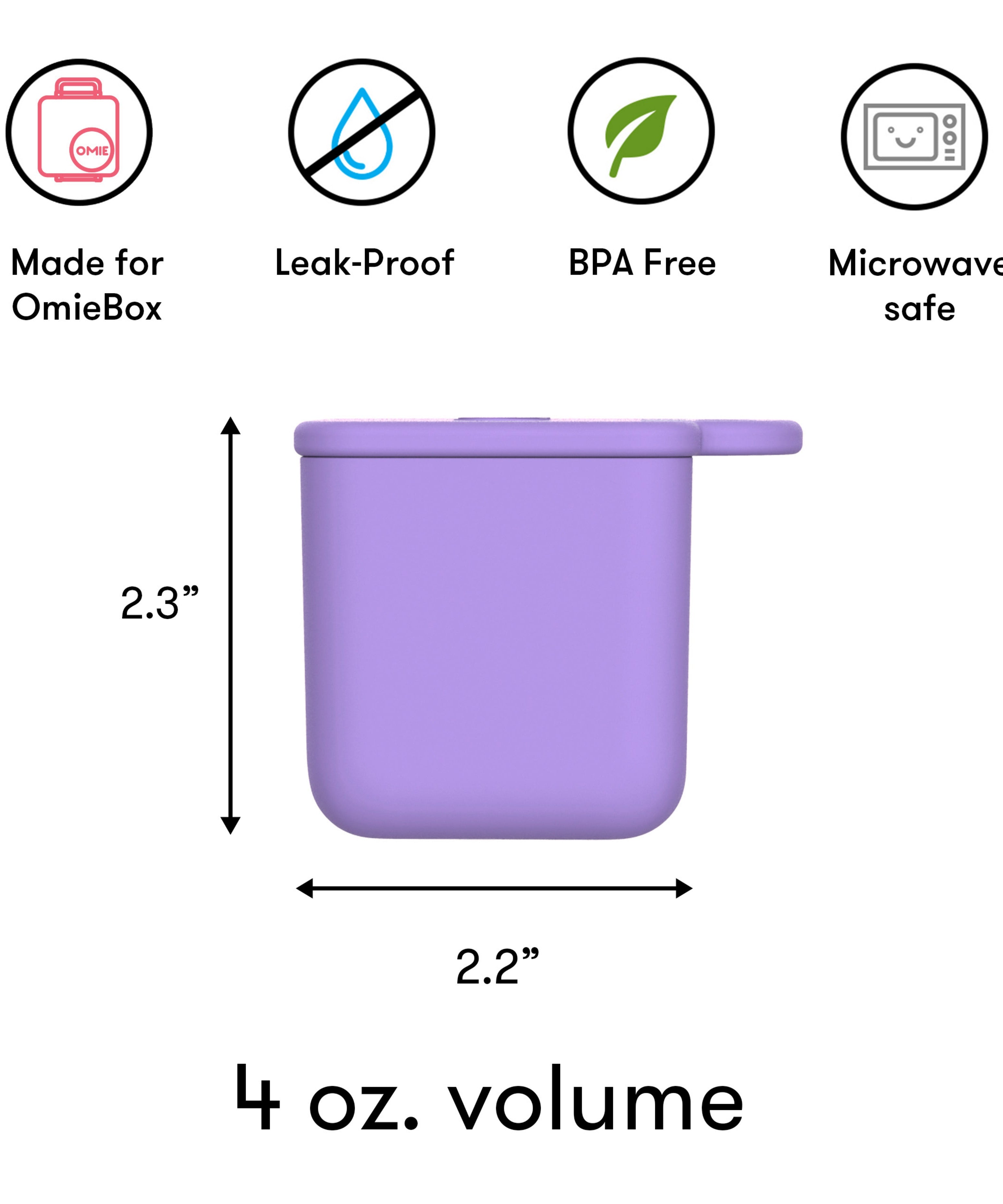 Omiebox - Bento Box Inner Compartment Containers 2pcs Purple/Orange