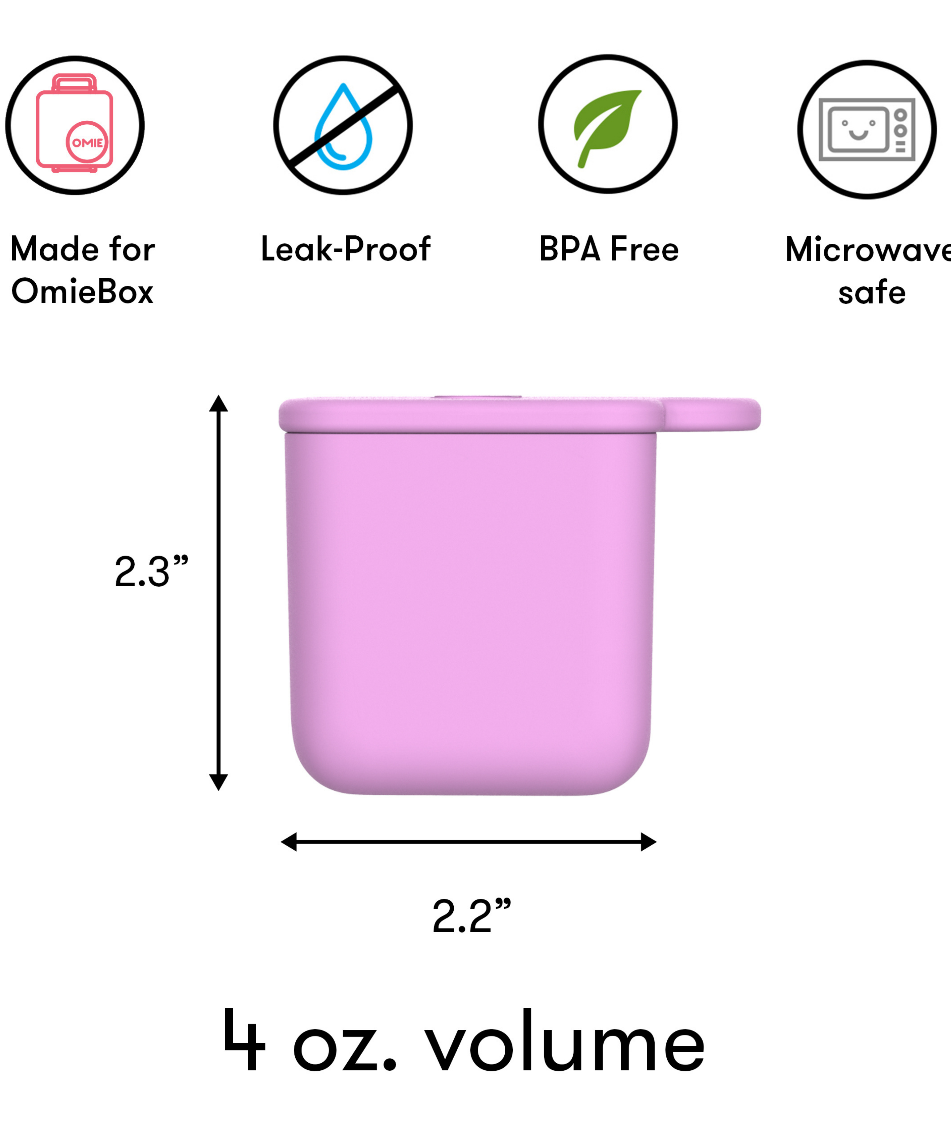 Omiebox - Bento Box Inner Compartment Containers 2pcs Pink/Turquoise