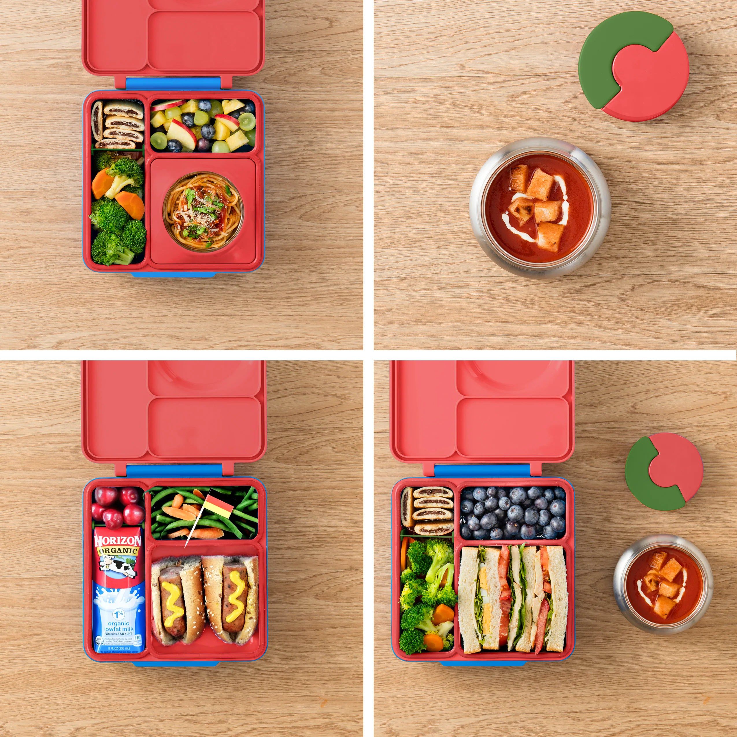 OmieBox Thermal Insulated Red Bento Lunch Box