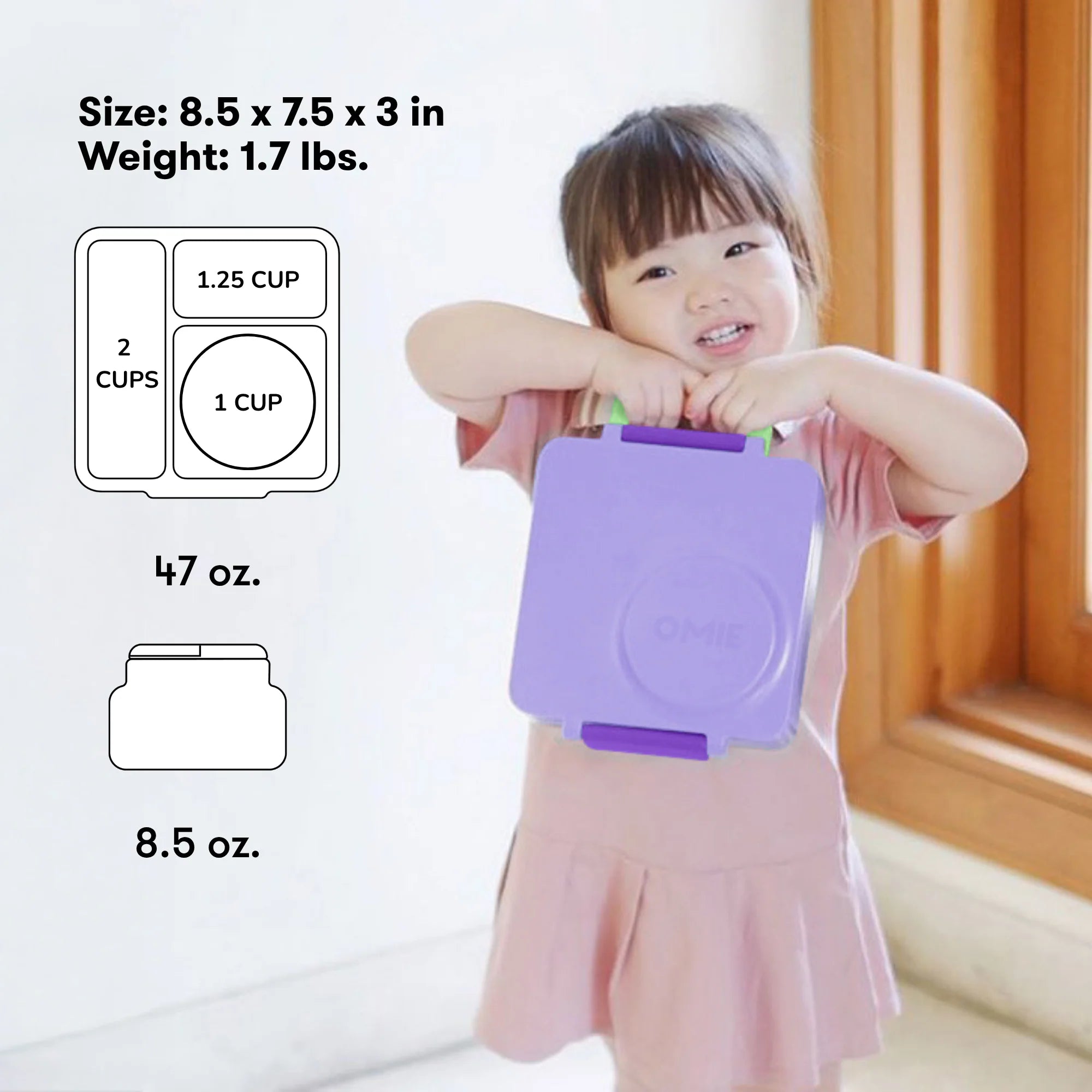 Omiebox - Insulated Lilac Purple Bento Lunch Box