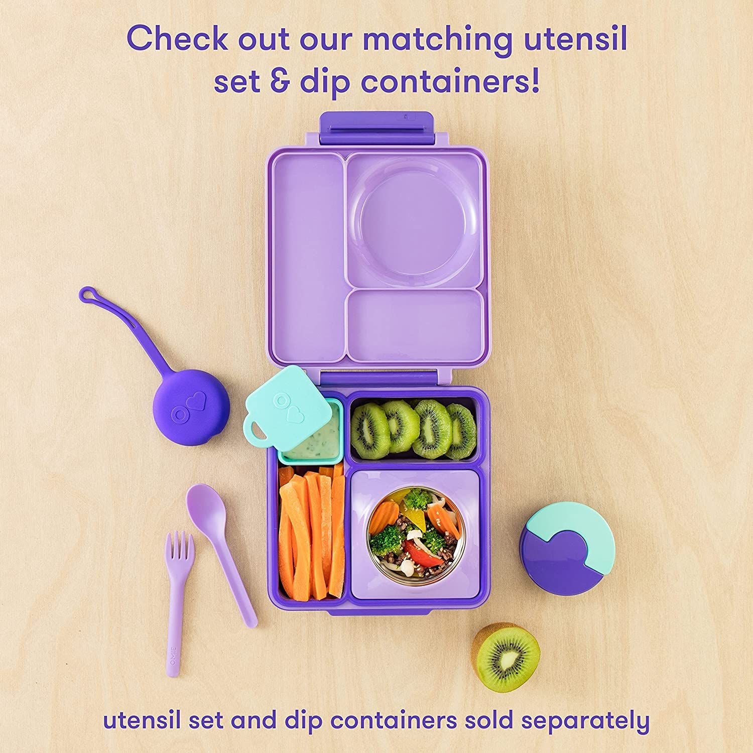 OmieBox Thermal Insulated Purple Bento Lunch Box