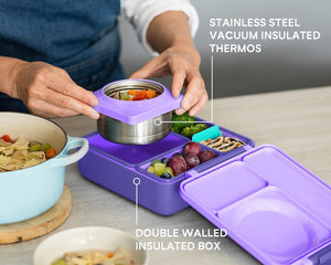 OmieBox Thermal Insulated Purple Bento Lunch Box