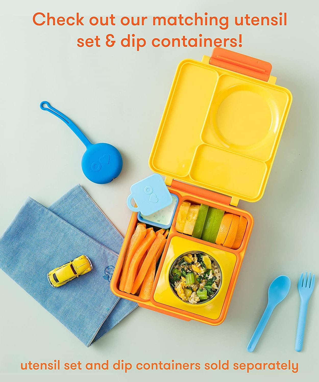 OmieBox Heat Insulated Yellow Bento Lunch Box