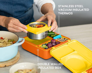 OmieBox Thermal Insulated Yellow Bento Lunch Box