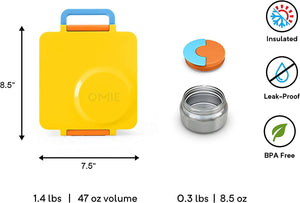 OmieBox Thermal Insulated Yellow Bento Lunch Box
