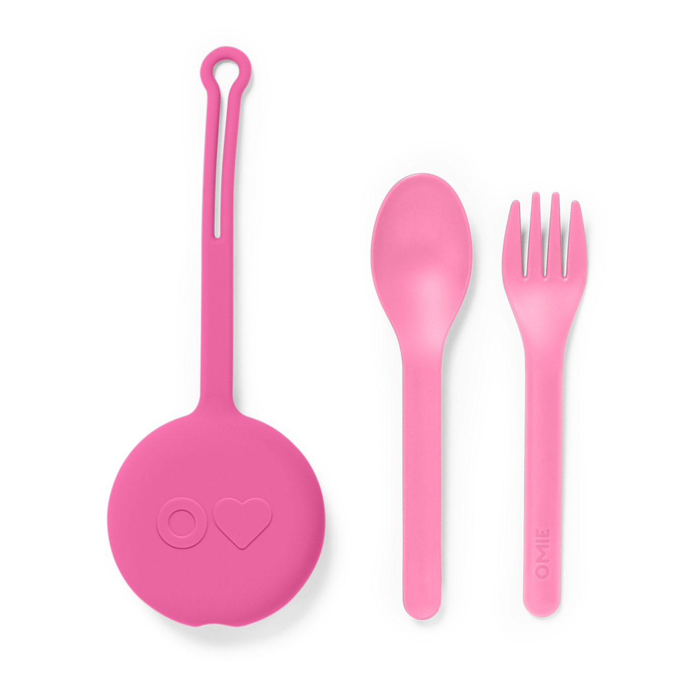 Omiebox - OmiePod Balloon Pink Silicone Fork and Spoon Set