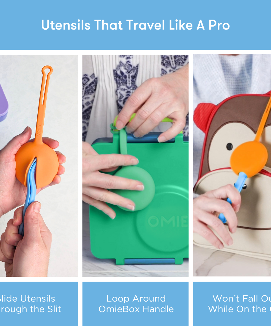 Omiebox - OmiePod Capri Blue Silicone Fork and Spoon Set