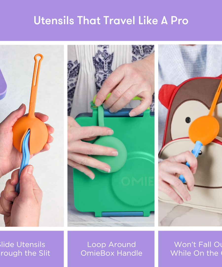 Omiebox - OmiePod Purple Silicone Fork and Spoon Set